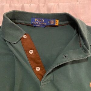 Polo Ralph Lauren Long Sleeve Polo Shirt – Green – Classic Fit – Men’s Medium